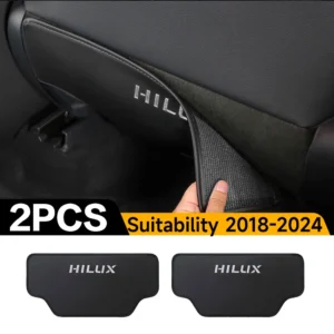 Toyota Hilux seat back kick protectors, custom fit heavy-duty mats for pickup trucks