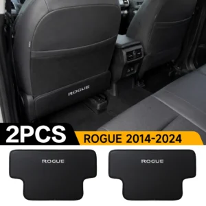 2Pcs Custom Black Seat Back Kick Protectors for Nissan Rogue 2014-2024, Anti-Dirt Rear Seat Covers with Rogue Logo