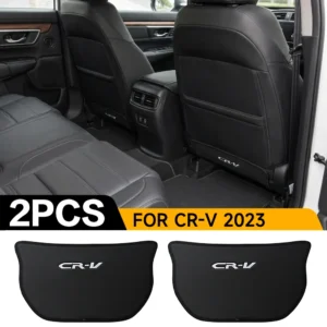 2Pcs Custom Black Seat Back Kick Protectors for Honda CR-V 2023, Anti-Dirt Rear Seat Covers with CR-V Logo