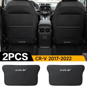 2Pcs Custom Black Seat Back Kick Protectors for Honda CR-V 2017-2022, Anti-Dirt Rear Seat Covers with CR-V Logo